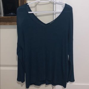 v-neck, long sleeve turquoise shirt. barely worn.